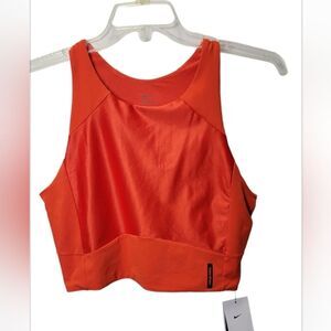 Nike Pro Orange dri fit workout crop tank top Size XL activewear yoga gym